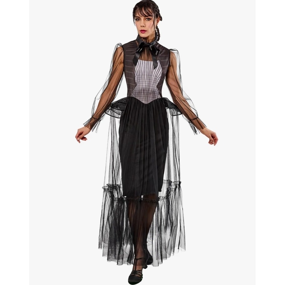 Rubies Wednesday Addams Family Gala Deluxe Costume Dress Womens Large 12-14